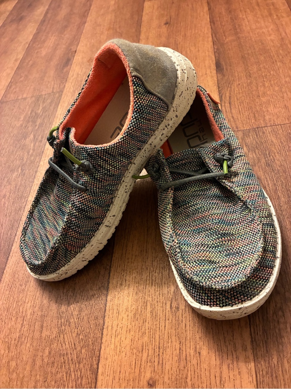 Casual Multicolor Knit Women’s Slip-On Shoes - Orange Lining